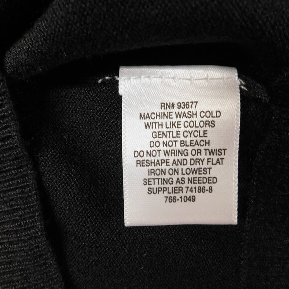 LIZ CLAIBORNE Career Black Multicolor Color Block Soft Turtleneck Sweater PM - Picture 7 of 7